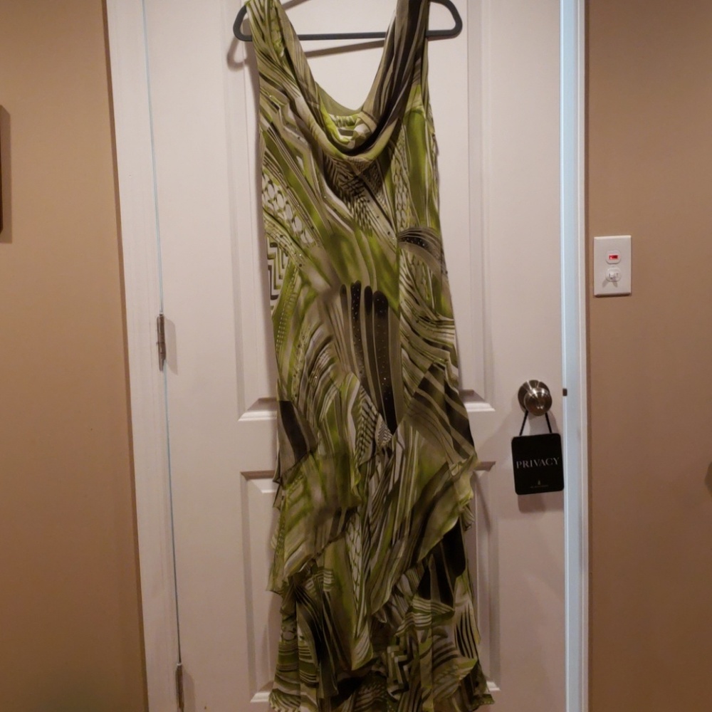 Green Print Maxi Dress